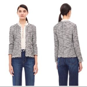 Rebecca Taylor Tweed Black and White Blazer Jacket Size 0